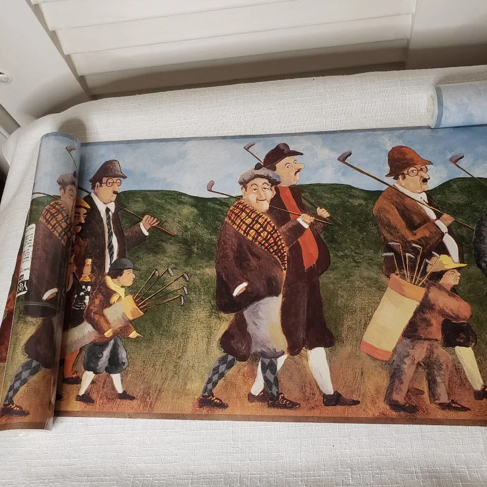 4 Rolls of Turn Of The Century Golfers Boarder Wallpaper Complete Rolls